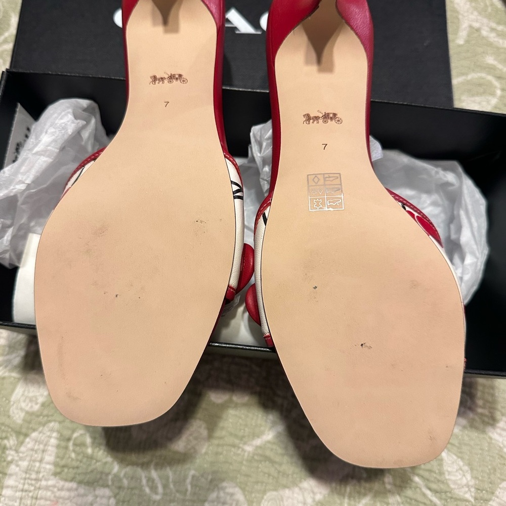 Coach Women's Cherry Print Sandals - Picture 2 of 6